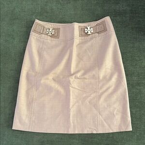 Tory Burch Tan Embellished Pencil Skirt Knee-Length sz 6